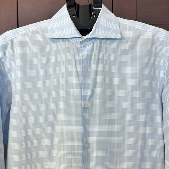 Boss Light Blue Checkered Dress Shirt - Picture 2 of 8